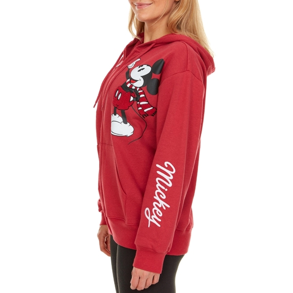 NWT Licensed Ladies Character MICKEY MOUSE Holiday Full Zip Up Hoodie Jacket L - Picture 9 of 11